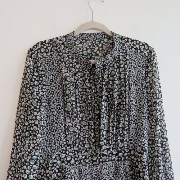 BURBERRY BRIT 100% Silk Ditsy Floral Crepe Pintuck Dress Academia Preppy Luxury - Picture 4 of 16